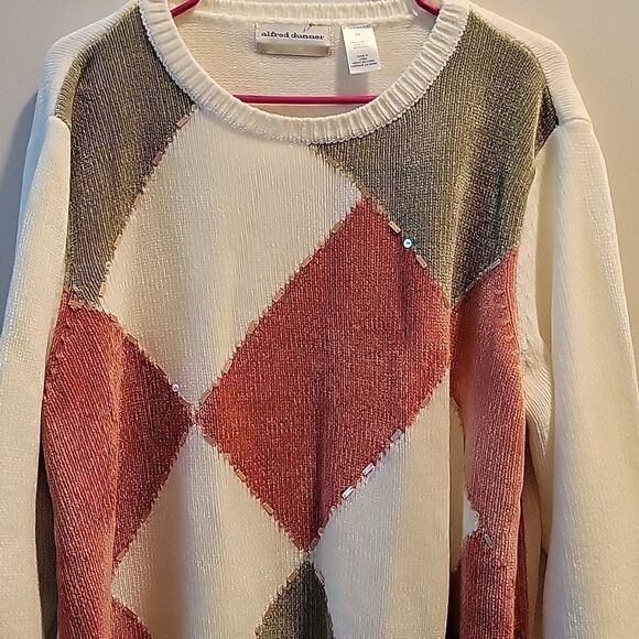 Alfred Dunner vintage argyle sweater Chenille 2x Super Soft Excellent! - Picture 1 of 5